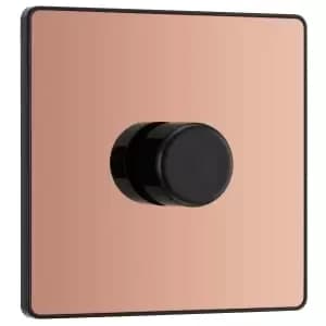 Image of BG Evolve Polished Copper 2 Way Trailing Edge LED Push On / Off Double Dimmer Switch - 200W