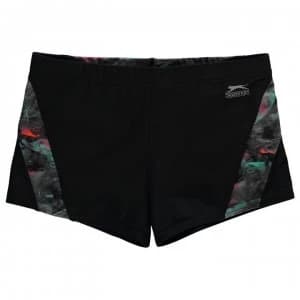 Image of Slazenger Curve Panel Boxer Swim Shorts Junior Boys - Black/Multi