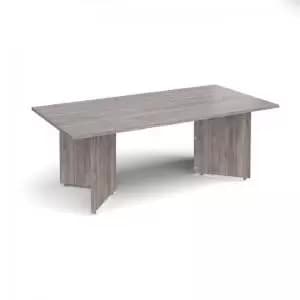 Image of Arrow head leg rectangular boardroom table 2000mm x 1000mm - grey oak