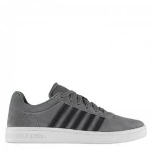 Image of K Swiss Court Cheswick Mens Suede Trainers - Shade/Caviar