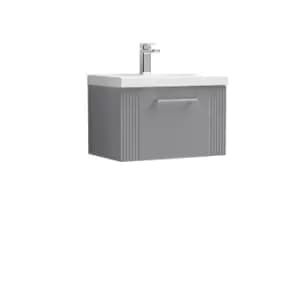 Image of Nuie Deco 600mm Wall Hung Single Drawer Vanity & Basin 3 - Satin Grey