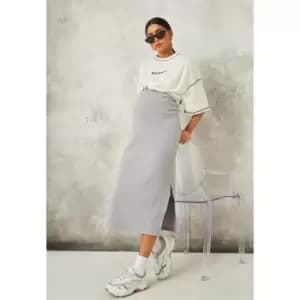 Image of Missguided Maternity Ribbed T Shirt Dress - Grey
