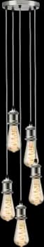 Image of Knightsbridge CALLA - 230V E27 Vintage 5 Light Pendant - Brushed Chrome - CALVI5PBC