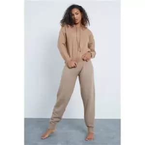 Image of I Saw It First Camel Knitted Hooded Jumper - Brown