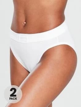 Image of Sloggi 2 Pack Double Comfort Tai Briefs, White, Size 10, Women