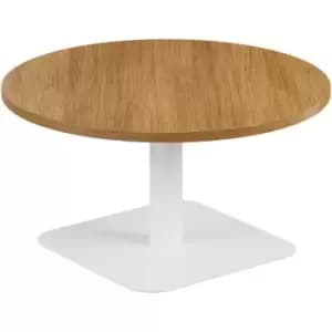 Image of Tc 800mm Circular Low Contract Table - White/Grey Oak