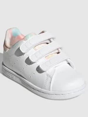 Image of adidas Originals Unisex Infant Stan Smith Cf I, White/Pink, Size 9