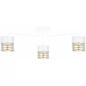 Image of Keter Royal Multi Arm Semi Flush Ceiling Light White, Gold, 70cm, 3x E27