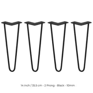 Image of SkiSki 4 X Hairpin Leg - 14 - Black - 2 Prong - 10M
