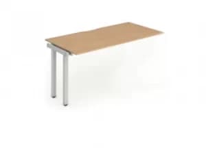 Image of Trexus Bench Desk Single Extension Silver Leg 1400x800mm Beech Ref