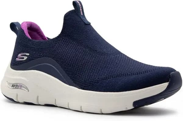 Image of Skechers Slip-Ins Arch Fit Mesh Trainers - Purple, Purple, Size 4, Women Purple VX1GB Female 4