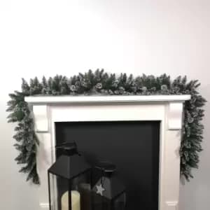 Image of Premier Christmas Rocky Mountain Garland 2.7m Snow Flocked with Cones