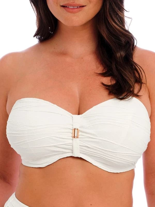 Image of Fantasie Fantasie Beach Waves Bandeau Bikini Top Linen Female 38E EB38212