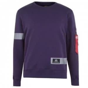 Image of Alpha Industries Nasa Reflective Tape Sweatshirt - 452 Nightshade