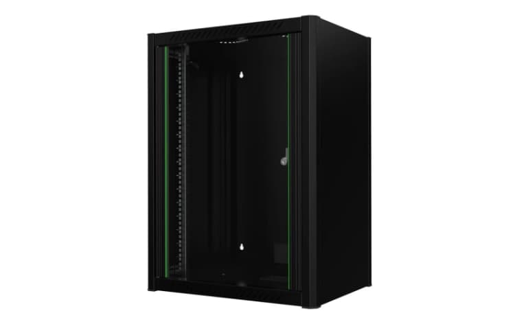 Image of Lanview RWM16U45BL rack cabinet 16U Wall mounted rack Black