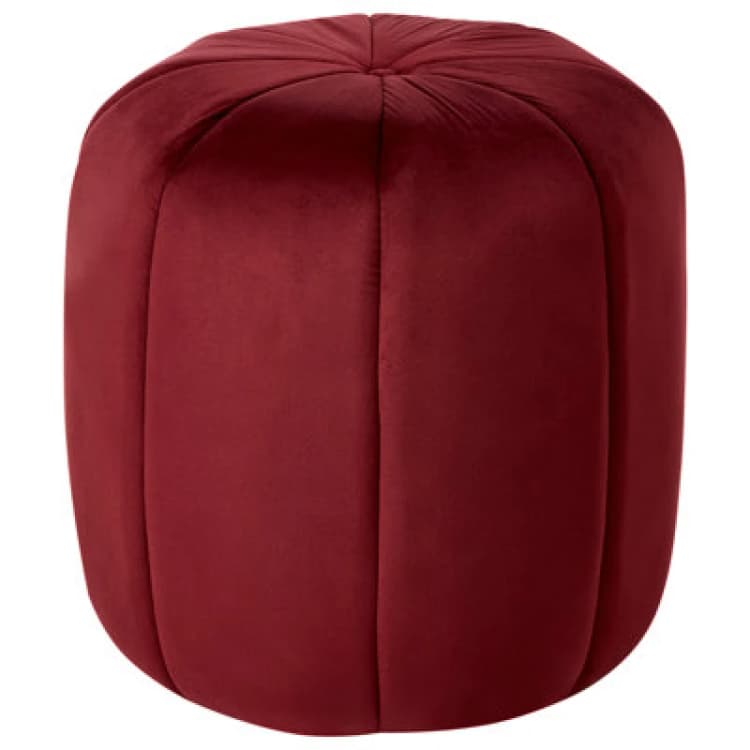 Image of Beliani Pouffe Selby Velvet Dark Red
