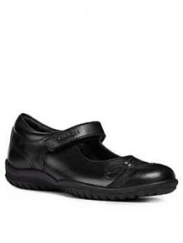 Image of Geox Girls Shadow School Shoe, Black, Size 9 Younger