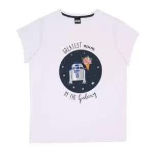 Image of Star Wars Womens/Ladies Greatest Mum In The Galaxy R2-D2 Pyjama Set (3XL) (White/Black)