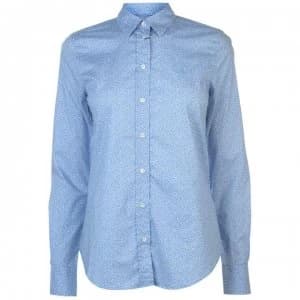 Image of Gant Gant Micro Floral Shirt Womens - 437 MID Blue
