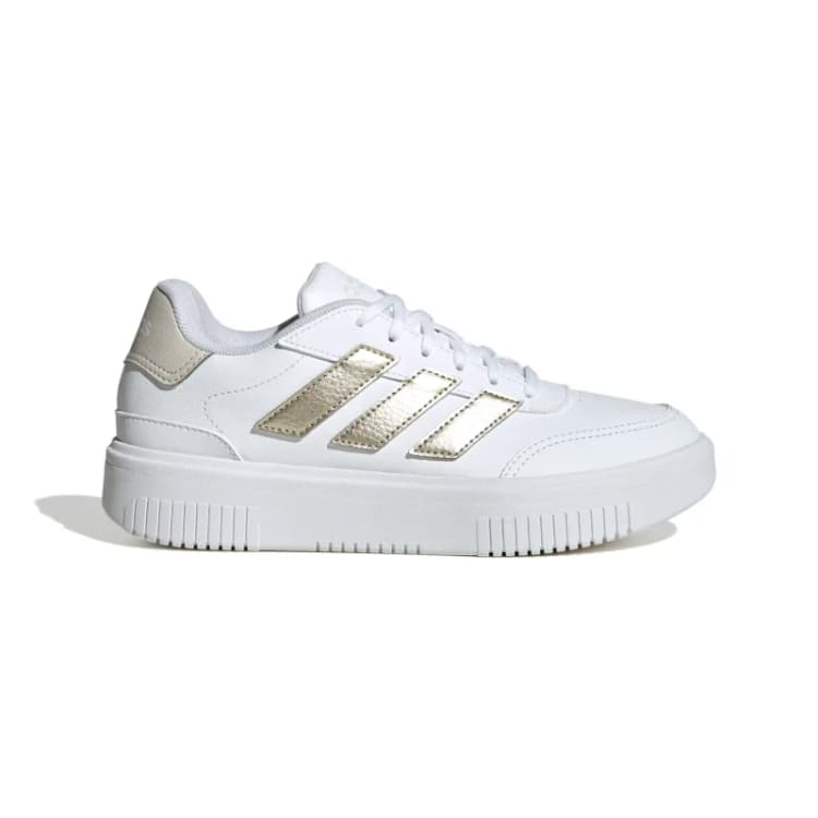Image of Adidas SPORTSWEAR Courtblock Bold Trainers White/Gold-Coloured Women 36 (3.5);37.3 (4);38 (5);39.3 (5.5 to 6);40 (6.5);41.3 (7);42 (8)