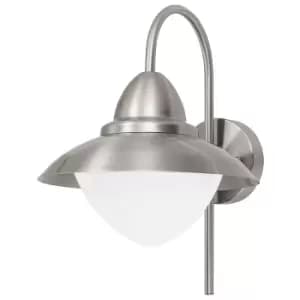 Image of IP44 Outdoor Wall Light Stainless Steel Opal Fisherman 1x 60W E27 Porch Lamp