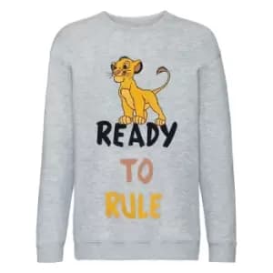 Image of The Lion King Boys Ready To Rule Simba Sweatshirt (12-14 Years) (Grey)