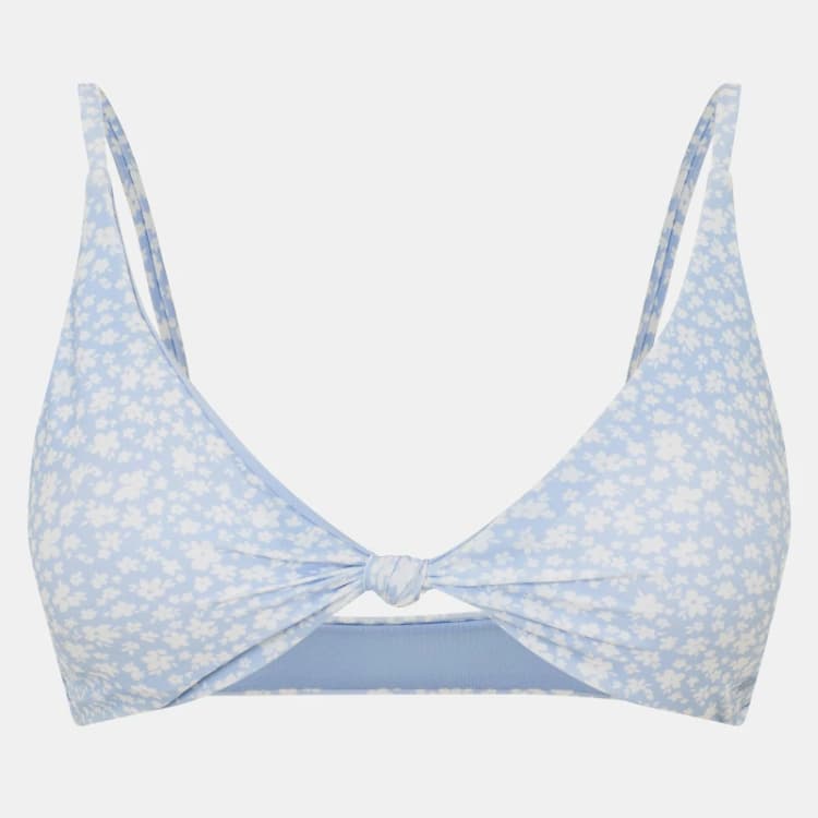 Image of Jack Wills Knot Front Bikini Top Balconette Bikinis 6 (2XS) Blue 35076803270