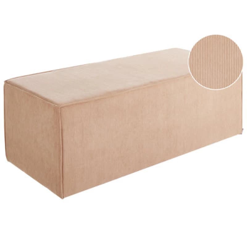 Image of Beliani Pouffe Vinita Corduroy Beige