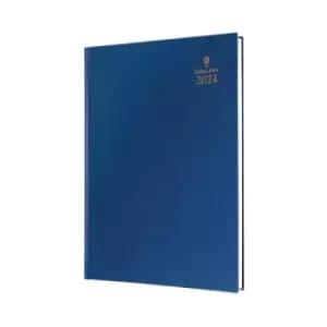 Image of Collins A5 Desk Diary Week To View Blue 2024 35-60.24