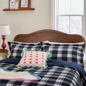 Image of Joules Daylesford Check Kingsize Duvet Cover Set, French Navy