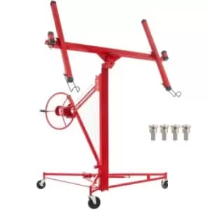 Image of VEVOR Drywall Rolling Lifter Panel, 11ft Sheetrock Lift Drywall Lift, 150lb Weight Capacity Panel Hoist Jack Tool, Steel Material w/Telescopic Arm & 3