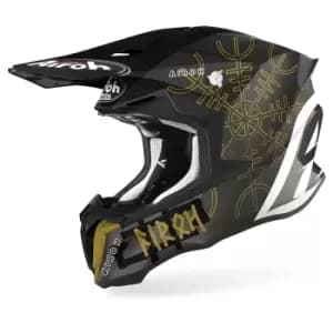 Image of Airoh Twist 2.0 Sword Motocross Helmet, black-white-gold, Size 2XL, black-white-gold, Size 2XL