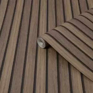 Image of Fresco Natural Wooden Slats Smooth Wallpaper