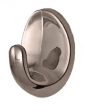 Image of Select Hardware Self Adhesive Oval Hooks Chrome 4 Pack