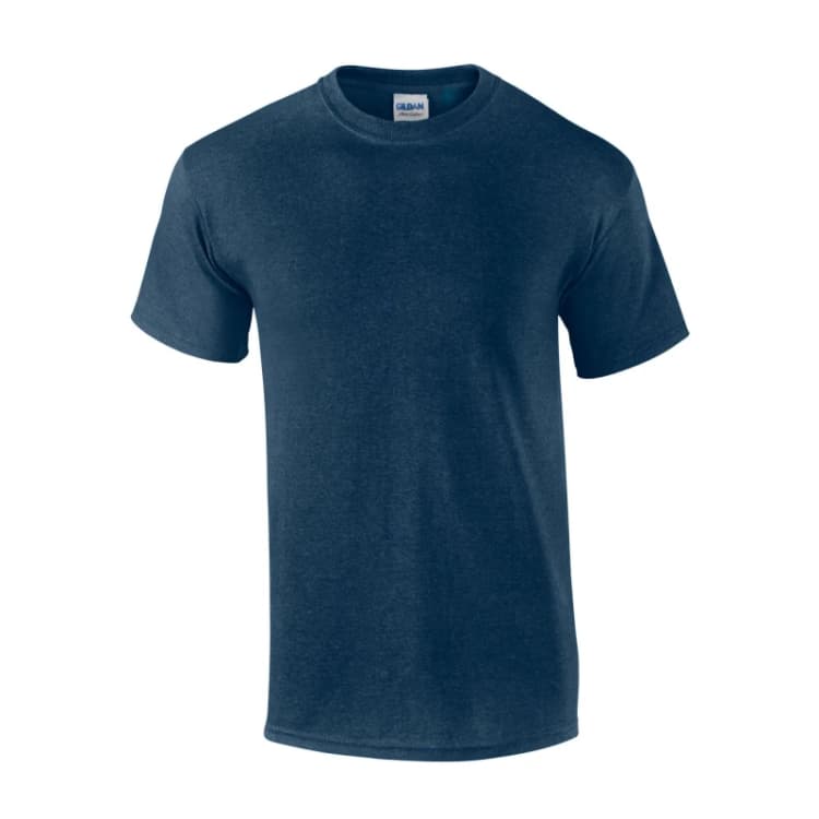 Image of Gildan Mens Heather Ultra Cotton T-Shirt in Dark Navy Size: Small Dark Navy Male S