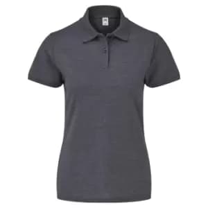 Image of Fruit Of The Loom Womens Lady-Fit 65/35 Short Sleeve Polo Shirt (2XL) (Dark Heather)
