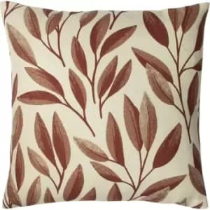 Image of Paoletti Laurel Botanical Cushion Cover (One Size) (Rust) - Rust