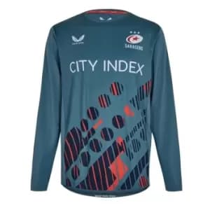 Image of Castore Saracens Long Sleeve Training Shirt - Blue