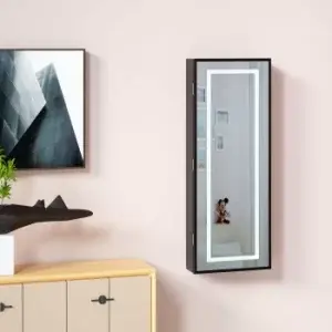 Image of LED Jewellery Cabinet Black 31.5x9x110cm