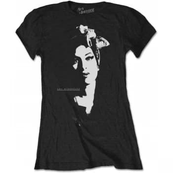 Image of Amy Winehouse Scarf Portrait Ladies Large T-Shirt - Black