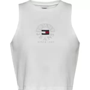 Image of Tommy Jeans Crop Circle Tank Top - White