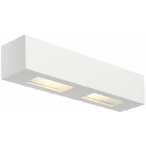 Image of Loops - Dimmable Twin Wall Light Primed White (ready to paint) Box Down Lamp Fitting