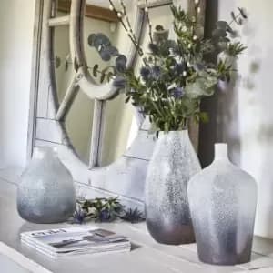 Image of Verre Round Atlantic Blue Frosted Vase H26Cm W21Cm