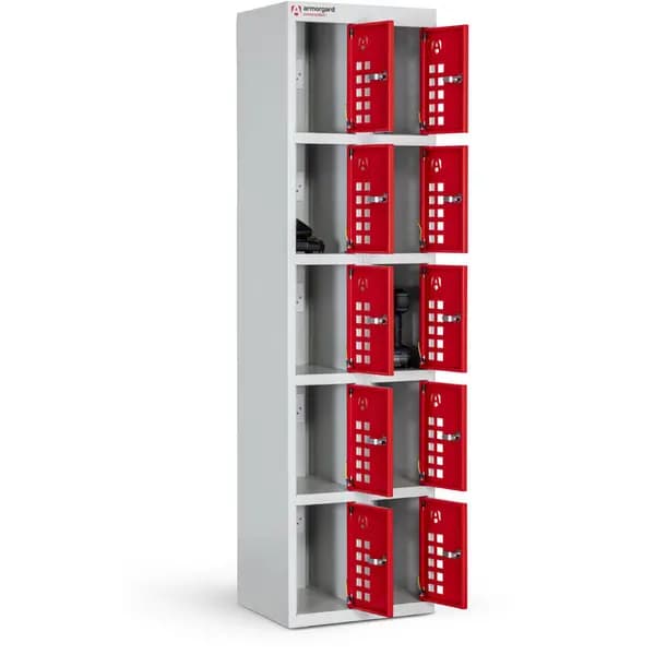 Image of Armorgard Powerstation 10 Door Secure Charging Locker PWS10 Length: 455mm