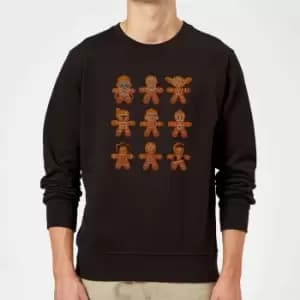 Image of Star Wars Gingerbread Characters Black Christmas Jumper - L