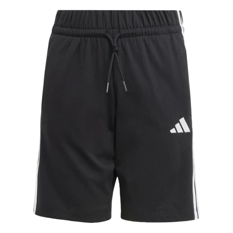 Image of adidas Essentials 3 Stripe Jersey Short Juniors Black/White male 15-16 Years
