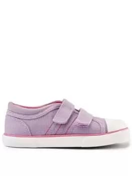 Image of Start-rite Sandcastle Girls Purple Glitter Lightweight Double Riptape Canvas Trainers - Purple, Lilac, Size 8 Younger