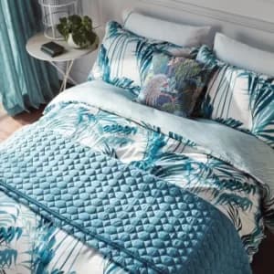 Image of Sanderson Palm House Super Kingsize Duvet Cover, Eucalyptus