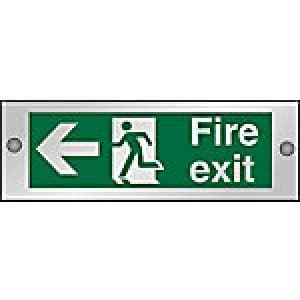 Image of Fire Exit Sign Left Arrow Acrylic 10 x 30 cm