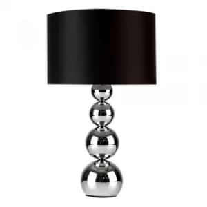 Image of Large Marissa Chrome Table Lamp with Black Shade
